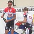 Frank Schleck clbre son titre de champion de Luxembourg 2005 catgrie lite